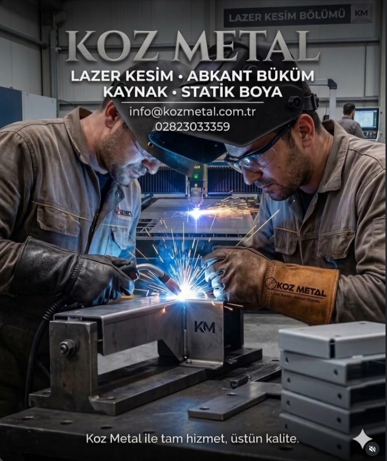 Hasas abkant büküm işçiliği Lazer kesim kaynak hizmeti ile Koz Metal Burada